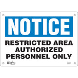 "Authorized Personnel Only" sign, English language safety sign for premises