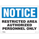 "Authorized Personnel Only" sign, English language safety sign for premises