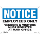 “Employees Only” sign, signage in English for private premises and access