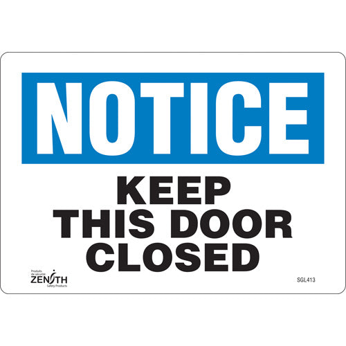 Enseigne «Keep This Door Closed» – Signalisation de porte, plusieurs matériaux et formats