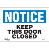 Enseigne «Keep This Door Closed» – Signalisation de porte, plusieurs matériaux et formats