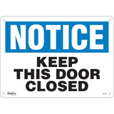 Enseigne «Keep This Door Closed» – Signalisation de porte, plusieurs matériaux et formats