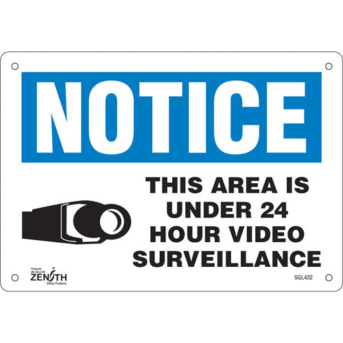 "24 Hour Surveillance" sign, in English with pictogram, safety signage