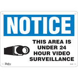 "24 Hour Surveillance" sign, in English with pictogram, safety signage