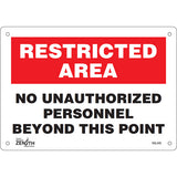 "No Unauthorized Personnel" sign, English, Safety signage