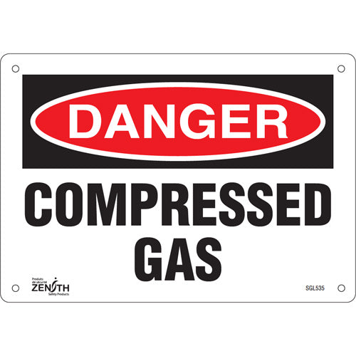Enseigne «Compressed Gas», Anglais, Panneau de sécurité pour sites industriels et entrepôts