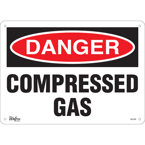 Enseigne «Compressed Gas», Anglais, Panneau de sécurité pour sites industriels et entrepôts