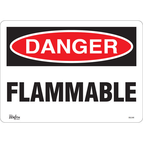 Enseigne «Flammable», 10" x 14", Vinyle, Anglais - SGL548