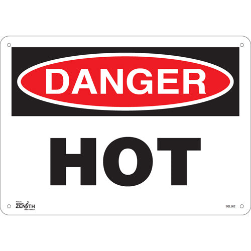 Enseigne «Danger Hot» — Panneau de sécurité en anglais pour zones à risque