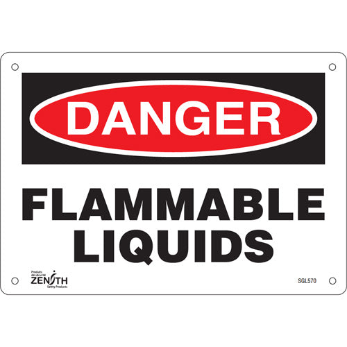 Enseigne «Flammable Liquids», 7" x 10", Plastique, Anglais - SGL570