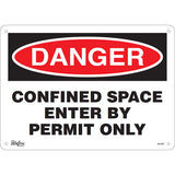Enseigne «Confined Space Enter By Permit Only», Anglais, signalisation industrielle