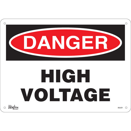 Enseigne «High Voltage» — Panneau de sécurité et signalisation, divers matériaux