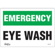 Panneau Zenith SGL719 « EMERGENCY EYE WASH », bandeau vert et texte noir sur fond blanc