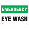 Enseigne « EMERGENCY EYE WASH » de Zenith, bandeau vert sur fond blanc, coins carrés