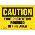 Panneau Zenith SGL903 « CAUTION FOOT PROTECTION REQUIRED IN THIS AREA », noir sur fond jaune