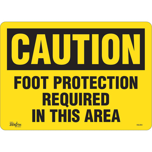 Enseigne «Foot Protection Required» de sécurité pour chantiers et zones industrielles
