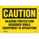 Enseigne contre le danger lié au bruit « Hearing Protection Required », Anglais