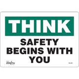 Safety Begins With You Sign - Wall Mounted Safety Sign