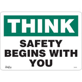 Safety Begins With You Sign - Wall Mounted Safety Sign
