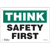 Enseigne «Safety First» en anglais pour signalisation de sécurité - intérieur/extérieur