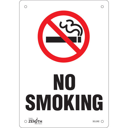 "No Smoking" sign, English with pictogram, safety signage