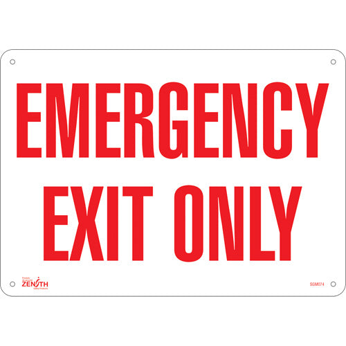 Enseigne «Emergency Exit», 10" x 14", Plastique, Anglais - SGM074