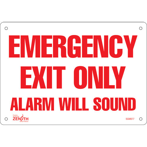 Enseigne «Emergency Exit Only» en Anglais, panneau de signalisation de sécurité