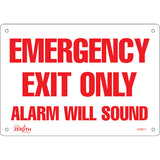 Enseigne «Emergency Exit Only» en Anglais, panneau de signalisation de sécurité