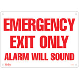 Enseigne «Emergency Exit Only» en Anglais, panneau de signalisation de sécurité