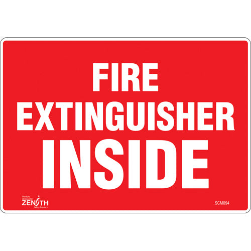 Enseigne «Fire Extinguisher Inside» Anglais, panneau de sécurité pour extincteur
