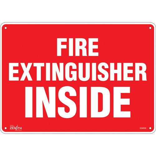 Enseigne «Fire Extinguisher Inside» Anglais, panneau de sécurité pour extincteur