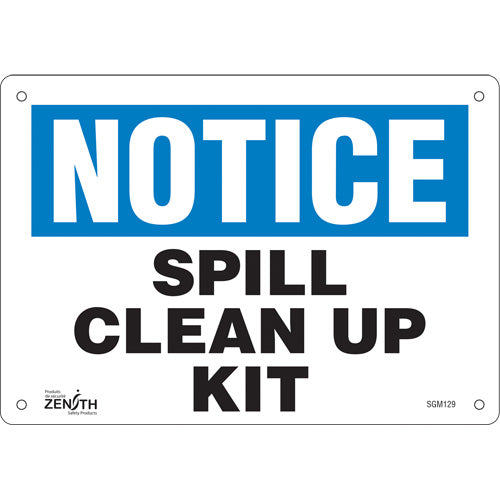 Spill Clean Up Kit Sign - Safety Sign for Clean Ups