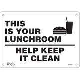 Enseigne «This Is Your Lunchroom», Anglais avec pictogramme pour signalisation