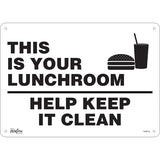 Enseigne «This Is Your Lunchroom», Anglais avec pictogramme pour signalisation