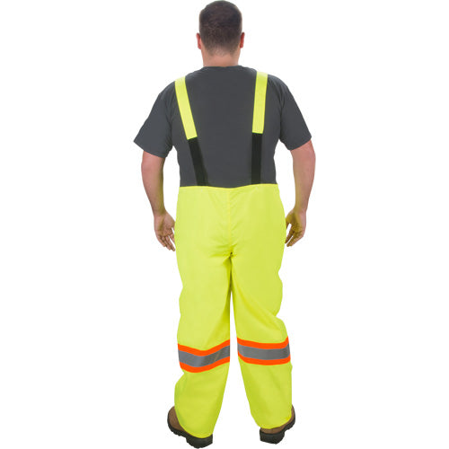 Salopette imperméable RZ1000 en polyester haute visibilité jaune lime