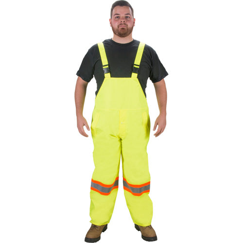 Salopette imperméable RZ1000 en polyester haute visibilité jaune lime