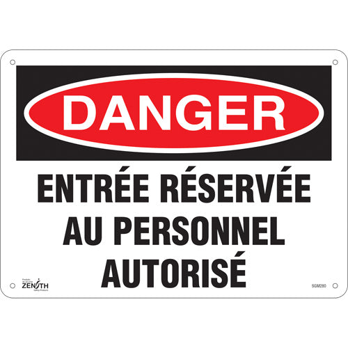 Enseigne «Entrée Réservée Au Personnel Autorisé» — Panneau de signalisation, Français