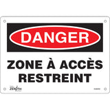 Enseigne «Zone à Accès Restreint» en Français pour sécurité et contrôle d'accès
