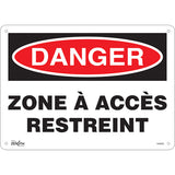 Enseigne «Zone à Accès Restreint» en Français pour sécurité et contrôle d'accès