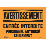Enseigne «Personnel Autorisé Seulement», Français, panneau de sécurité