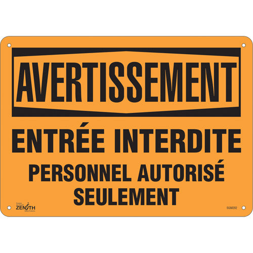 Enseigne «Personnel Autorisé Seulement», Français, panneau de sécurité