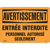 Enseigne «Personnel Autorisé Seulement», Français, panneau de sécurité