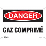 Enseigne «Gaz Comprimé» - Panneau d'avertissement en français pour gaz comprimé