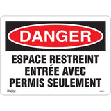"Restricted Area" sign, French, restricted access safety sign