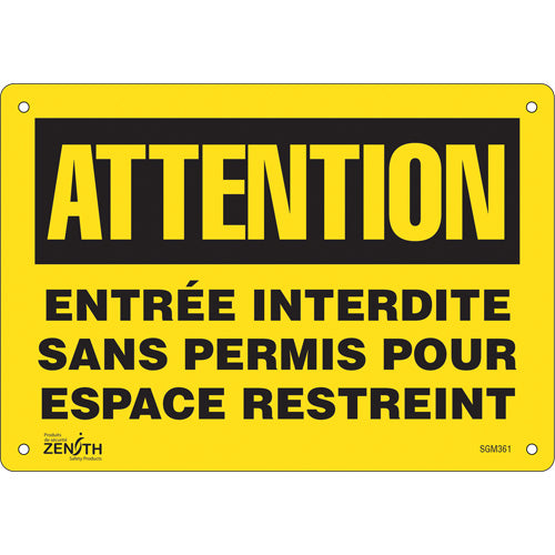 Enseigne «Entrée Interdite Sans Permis» - Panneau de signalisation en français