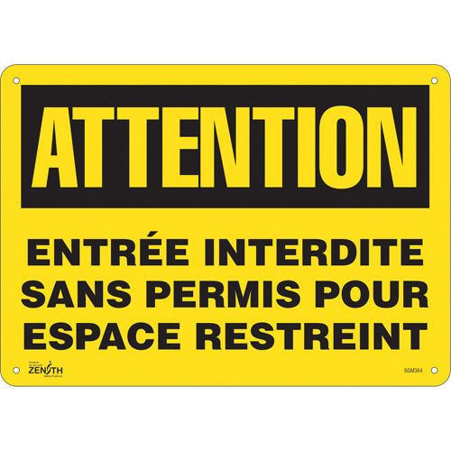 Enseigne «Entrée Interdite Sans Permis» - Panneau de signalisation en français