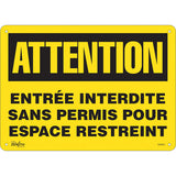 Enseigne «Entrée Interdite Sans Permis» - Panneau de signalisation en français