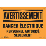 Enseigne «Danger Électrique» - Panneau de signalisation de sécurité industriel, Français