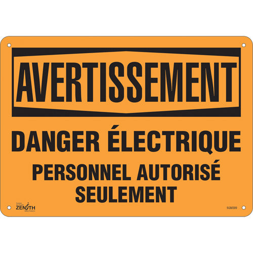 Enseigne «Danger Électrique» - Panneau de signalisation de sécurité industriel, Français