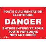 "Electrical Power Station" sign, French, safety signage
